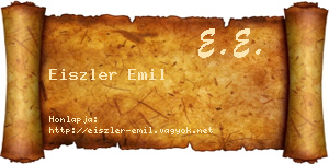 Eiszler Emil névjegykártya